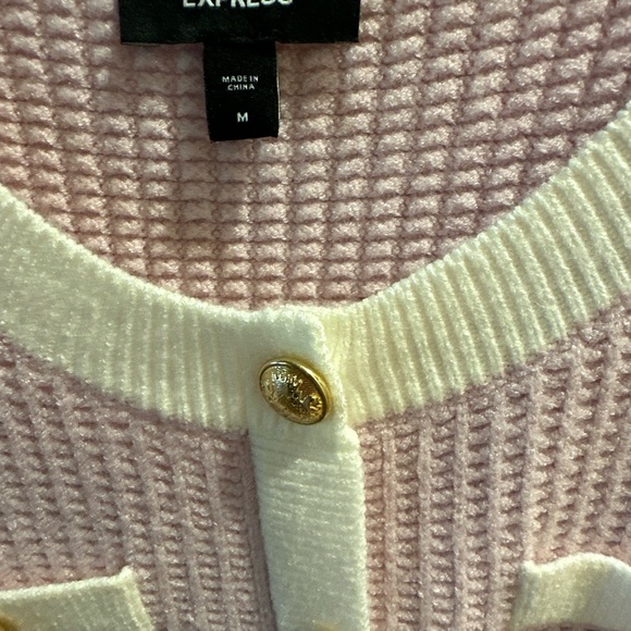 EXPRESS pink mini dress with gold Buttons - Picture 3 of 6